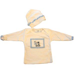 Blue and Black Cow Tee Shirt with Matching Cap (New)